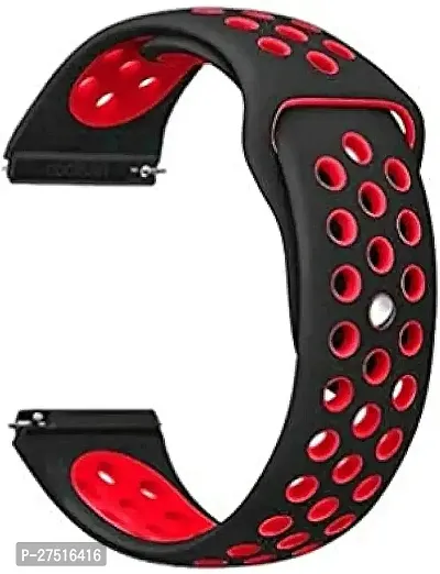 Nike 20 Mm Silicone Watch Strap Black And Red-thumb0