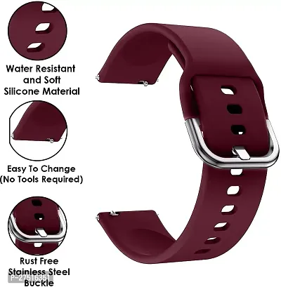 Colorfit Pulse Grand/Ultra 3/Pro 5 Max, Quad Call, Pulse 2, Mettalix, Twist 22 Mm Silicone Watch Strap Black, Maroon, Grey Pack Of 3-thumb3