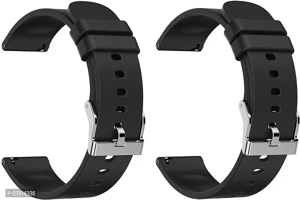 Strap Compatible With Amazfit Gts2 Mini,Bip/Bipu/Pro/Lite,Bips,Galaxy Watches 22 Mm Silicone Watch Strap Black-thumb0