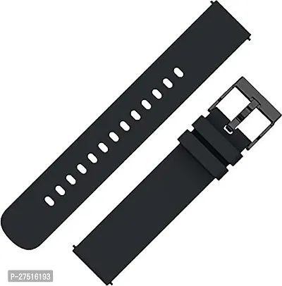 20Mm Watch Band Compatible For Noise X-Fit 1,Evolve 2, Noise Colorfit 20 Mm Silicone Watch Strap Black-thumb2