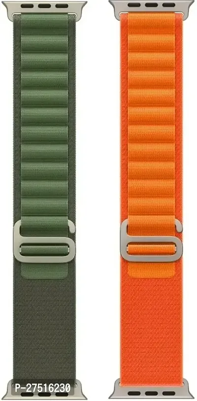 Alpine Watch Strap 42Mm 44Mm 45 Mm Also For Series 9,8,7,6,5,4,3,2,1,Se 49 Mm Fabric Watch Strap Dark Green, Orange-thumb0