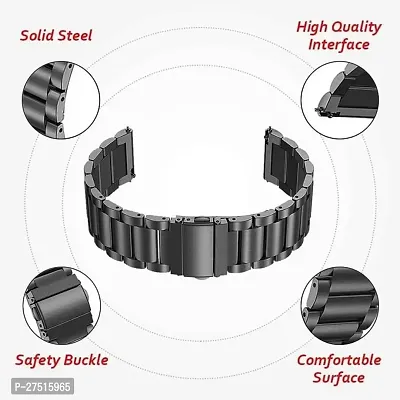 Luxury Stainless Steel Chain Strap Black 22Mm For Galaxy Watch Strap 22 Mm Stainless Steel Watch Strap Black-thumb2