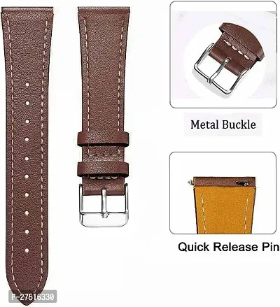 P32Ble09 Universal Vegan Leather Strap Suitable For All Watches, 20 Mm Synthetic Leather Watch Strap Brown-thumb3