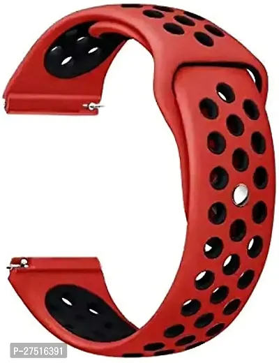 Nike Red Black Strap||Compatible With 22Mm Watch 22 Mm Silicone Watch Strap Red And Black-thumb0