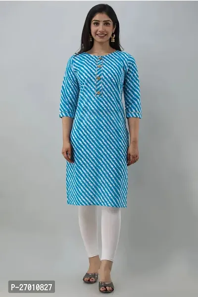 Stylish Blue Crepe Straight Kurta For Women-thumb0