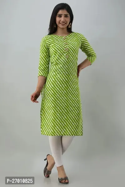 Stylish Green Crepe Straight Kurta For Women-thumb0