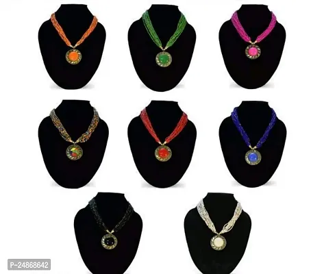 8 pcs. combo set of seed beads necklaces for women and girls