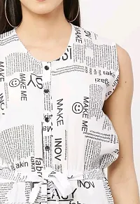 Stylish Poly Crepe Printed Sleeveless Round Neck Jumpsuit For Women-thumb1