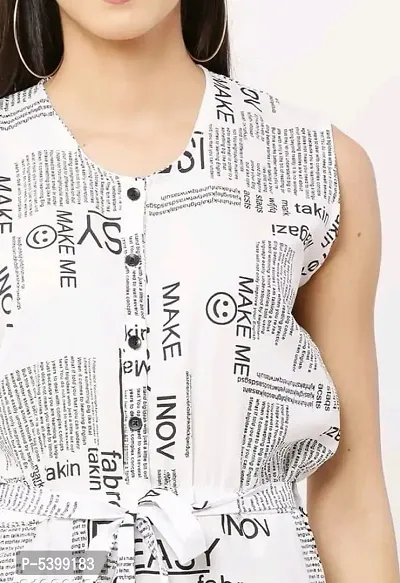 Stylish Poly Crepe Printed Sleeveless Round Neck Jumpsuit For Women-thumb2
