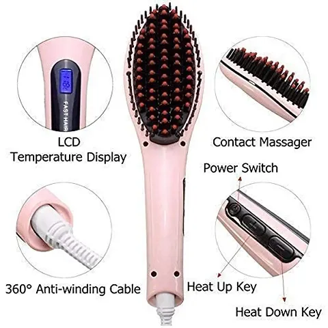 Hair Electric Comb Brush 3 in 1 Ceramic Fast Hair Straightener For Womens Hair Straightening Brush with LCD Screen, Temperature C