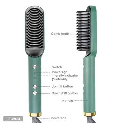 45Watt Electric Hair Straightener Comb Brush For Men, Women, Girls And Hair Straightening, Fast Smoothing Comb With 5 Temperature C-thumb0