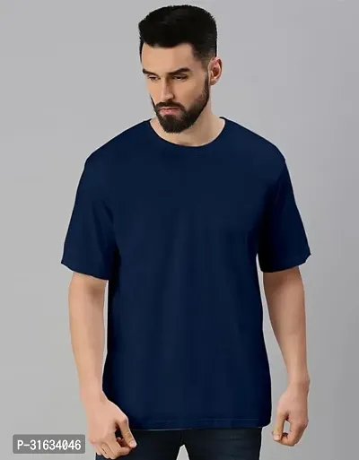 Stylish Polyester Solid Round Neck T-Shirt for Men-thumb0