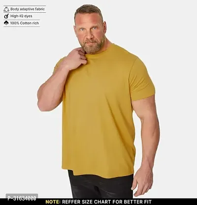 Stylish Polyester Solid Round Neck T-Shirt for Men-thumb0