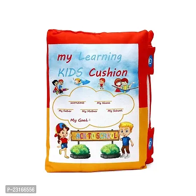 Baby Learning Cushion Soft Pillow Cum Book with English and Hindi Alphabet, Color Name, Shape, Days, Week and Year, Body Parts Learning Cushion Book, Learning Experience for Kids-thumb2