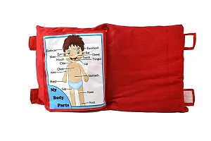 Kids Learning Cushion Pillow Cum Book with English and Hindi Alphabet, Numbers, Animal Names | Velvet Cushion Book for Interactive Learning For Children (Multicolor)-thumb3