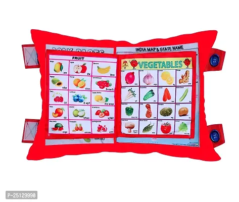 Children Educational Learning Cotton Pillow Book Ideal for Kids Learning English, Hindi, Alphabets, Numbers, Animals, Fruits and Vegetables-thumb2