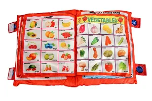 Children Educational Learning Cotton Pillow Book Ideal for Kids Learning English, Hindi, Alphabets, Numbers, Animals, Fruits and Vegetables-thumb1