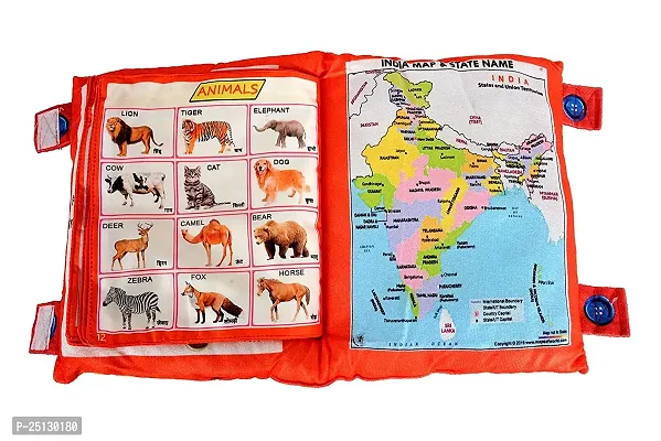 Children Educational Learning Cotton Pillow Book Ideal for Kids Learning English, Hindi, Alphabets, Numbers, Animals, Fruits and Vegetables-thumb4