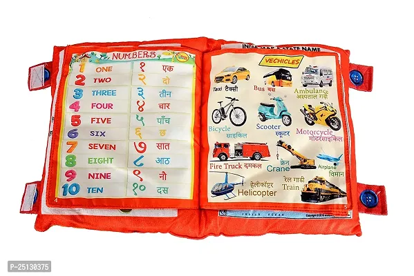 Children Educational Learning Cotton Pillow Book Ideal for Kids Learning English, Hindi, Alphabets, Numbers, Animals, Fruits and Vegetables-thumb4