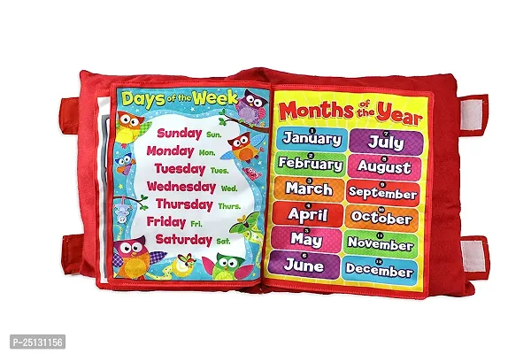 Baby Learning Cushion Soft Pillow Cum Book with English and Hindi Alphabet, Color Name, Shape, Days, Week and Year, Body Parts Learning Cushion Book, Learning Experience for Kids-thumb4