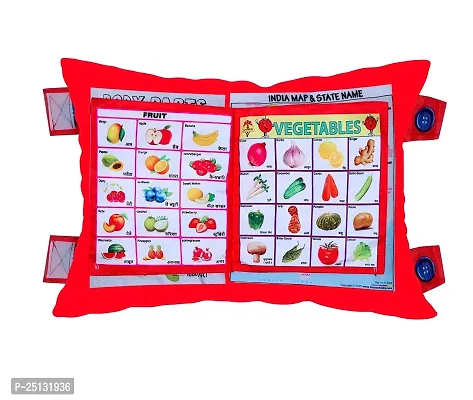 NEW Baby Learning Cushion Soft Pillow Cum Book with English and Hindi Alphabet, Color Name, Shape, Days, Week and Year, Body Parts Learning Cushion Book, Learning Experience for Kids (Multicolour)-thumb3