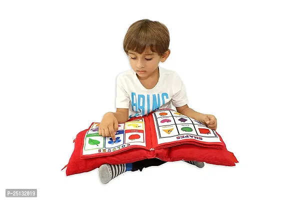 Kids Learning Cushion Pillow Red Cum Book with English and Hindi Alphabet, Numbers,-thumb5