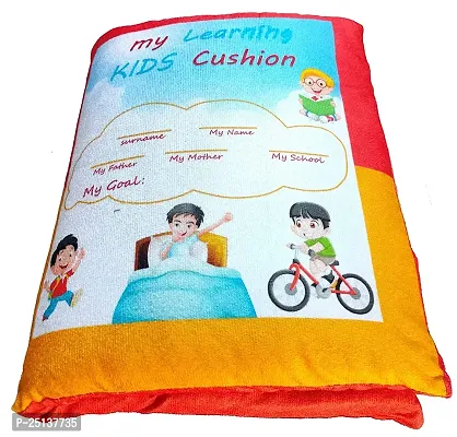 Kids Learning Cushion Pillow Cum Book with English and Hindi Alphabet, Numbers, Animal Names kids pillow book-thumb0