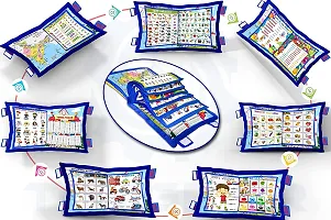 Kid's Learning Cushion Pillow Cum Book with English and Hindi Alphabets, Numbers, Animals Names | Velvet Cushion Book for Interactive Learning for Kids-thumb1