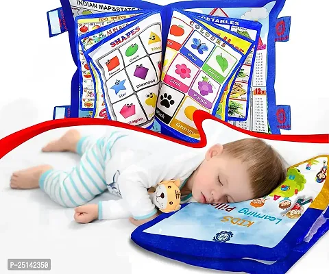 Educational Pillow For Kid's Education Toys For Kids Learning Cushion Pillow Cum Book with English and Hindi Alphabets, Numbers, Animals Names | Cushion Book for Interactive Learning for Kids.-thumb4