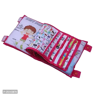 NEW Baby Learning Cushion Soft Pillow Cum Book with English and Hindi Alphabet, Color Name, Shape, Days, Week and Year, Body Parts Learning Cushion Book, Learning Experience for Kids (Multicolour)-thumb3