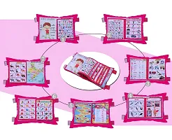 Kid's Learning Cushion Pillow Cum Book with English and Hindi Alphabets, Numbers, Animals Names | Velvet Cushion Book for Interactive Learning for Kids-thumb1