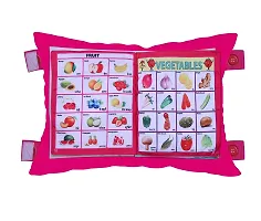 Kid's Learning Cushion Pillow Cum Book with English and Hindi Alphabets, Numbers, Animals Names | Velvet Cushion Book for Interactive Learning for Kids-thumb2