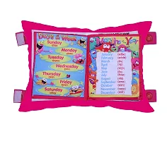 NEW Baby Learning Cushion Soft Pillow Cum Book with English and Hindi Alphabet, Color Name, Shape, Days, Week and Year, Body Parts Learning Cushion Book, Learning Experience for Kids (Multicolour)-thumb2