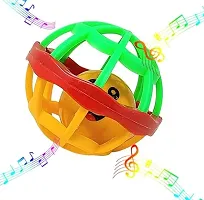 Kid's Soft Plastic Rubber Body Rolling Hand Bell Ball Baby Rattles Toy (Multicolour)-thumb1