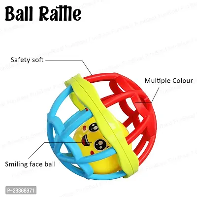 Kid's Soft Plastic Rubber Body Rolling Hand Bell Ball Baby Rattles Toy (Multicolour)-thumb5