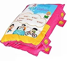 Velvet 14 Side Learning Pillow Book for Kids, Sitting Washable Kids Sleeping Pillow with Numeric, Alphabet, Vehicle Fruits, Indian State Educational with Fun Purpose-thumb1