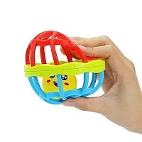 Soft Pinch Colorful Rattle Ball Toy - Multicolour-thumb2