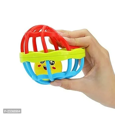 Soft Pinch Colorful Rattle Ball Toy - Multicolour-thumb3