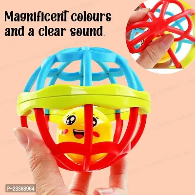 Soft Pinch Colorful Rattle Ball Toy - Multicolour-thumb5