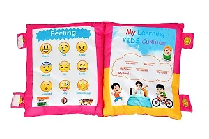 Educational Pillow For Kid's Education Toys For Kids Learning Cushion Pillow Cum Book with English and Hindi Alphabets, Numbers, Animals Names | Cushion Book for Interactive Learning for Kids.-thumb2