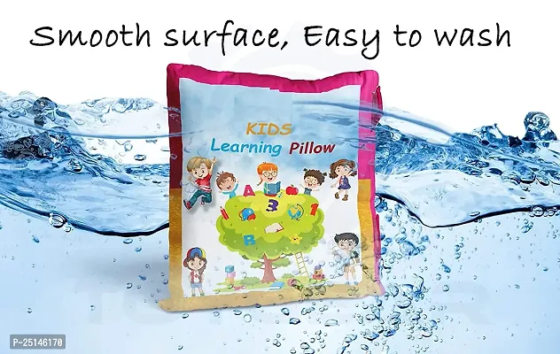 NEW Baby Learning Cushion Soft Pillow Cum Book with English and Hindi Alphabet, Color Name, Shape, Days, Week and Year, Body Parts Learning Cushion Book, Learning Experience for Kids (Multicolour)