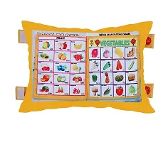 Kid's Learning Cushion Pillow Cum Book with English and Hindi Alphabets, Numbers, Animals Names | Velvet Cushion Book for Interactive Learning for Kids-thumb2