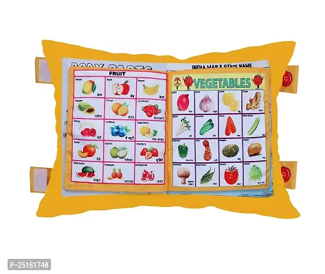 Kid's Learning Cushion Pillow Cum Book with English and Hindi Alphabets, Numbers, Animals Names | Velvet Cushion Book for Interactive Learning for Kids-thumb3