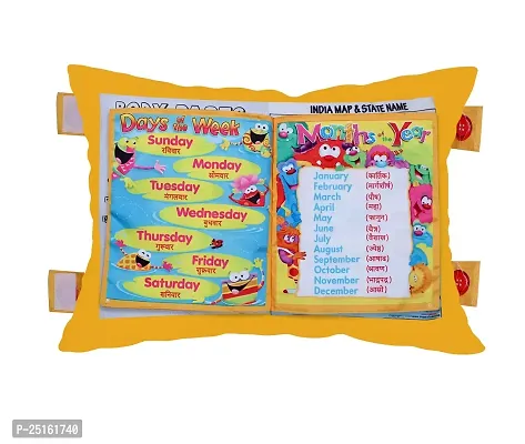 Kid's Learning Cushion Pillow Cum Book with English and Hindi Alphabets, Numbers, Animals Names | Velvet Cushion Book for Interactive Learning for Kids-thumb4