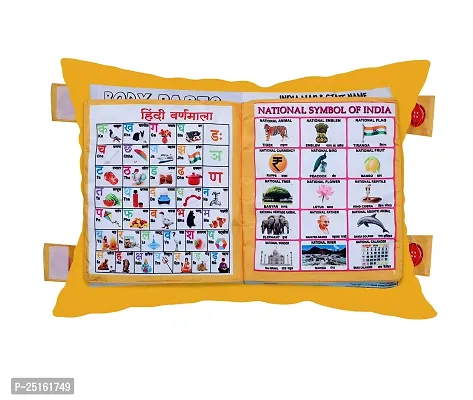 Velvet 14 Side Learning Pillow Book for Kids, Sitting Washable Kids Sleeping Pillow with Numeric, Alphabet, Vehicle Fruits, Indian State Educational with Fun Purpose-thumb5