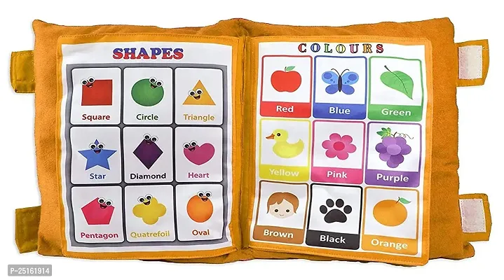 Educational Pillow For Kid's Education Toys For Kids Learning Cushion Pillow Cum Book with English and Hindi Alphabets, Numbers, Animals Names | Cushion Book for Interactive Learning for Kids.-thumb0