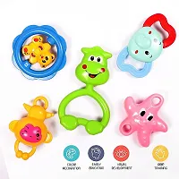 Baby Rattle Toy Set For Toddler Kids - Attractive, Cute, Colorful Rattles Teeth able Toy Set For Babies - Shake hands  follow the rhythm toys - Fine Motor Skills - Pack Of 5 Pieces-thumb4