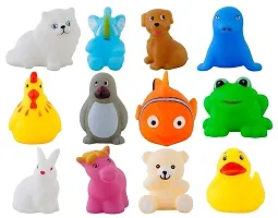 12 pcs animal soft and cute bath chu chu toy for little kids Bath Toy Water tubt toy perfect gift for kids-thumb1