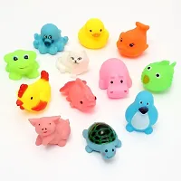 12 Pcs New Born Baby Chu Chu Bath Toys With BPA Free Non-Toxic Bath Toy Bath Aquatic Animals Chu Chu Toys for Newborn Babies, Kids, Assorted (1 set of 12 animals, Multi color)-thumb4