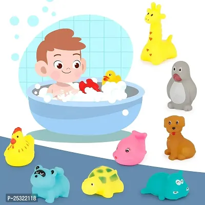 12 Pcs New Born Baby Chu Chu Bath Toys With BPA Free Non-Toxic Bath Toy (Multicolor)